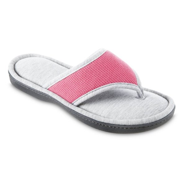 NEW Isotoner Waffle Knit Helena Thong Slippers - Picture 1 of 4